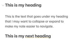 an-expanded-section-under-a-heading-in-the-notes-app-on-iphone أبرز الميزات الجديدة في تطبيق Notes على iOS 18