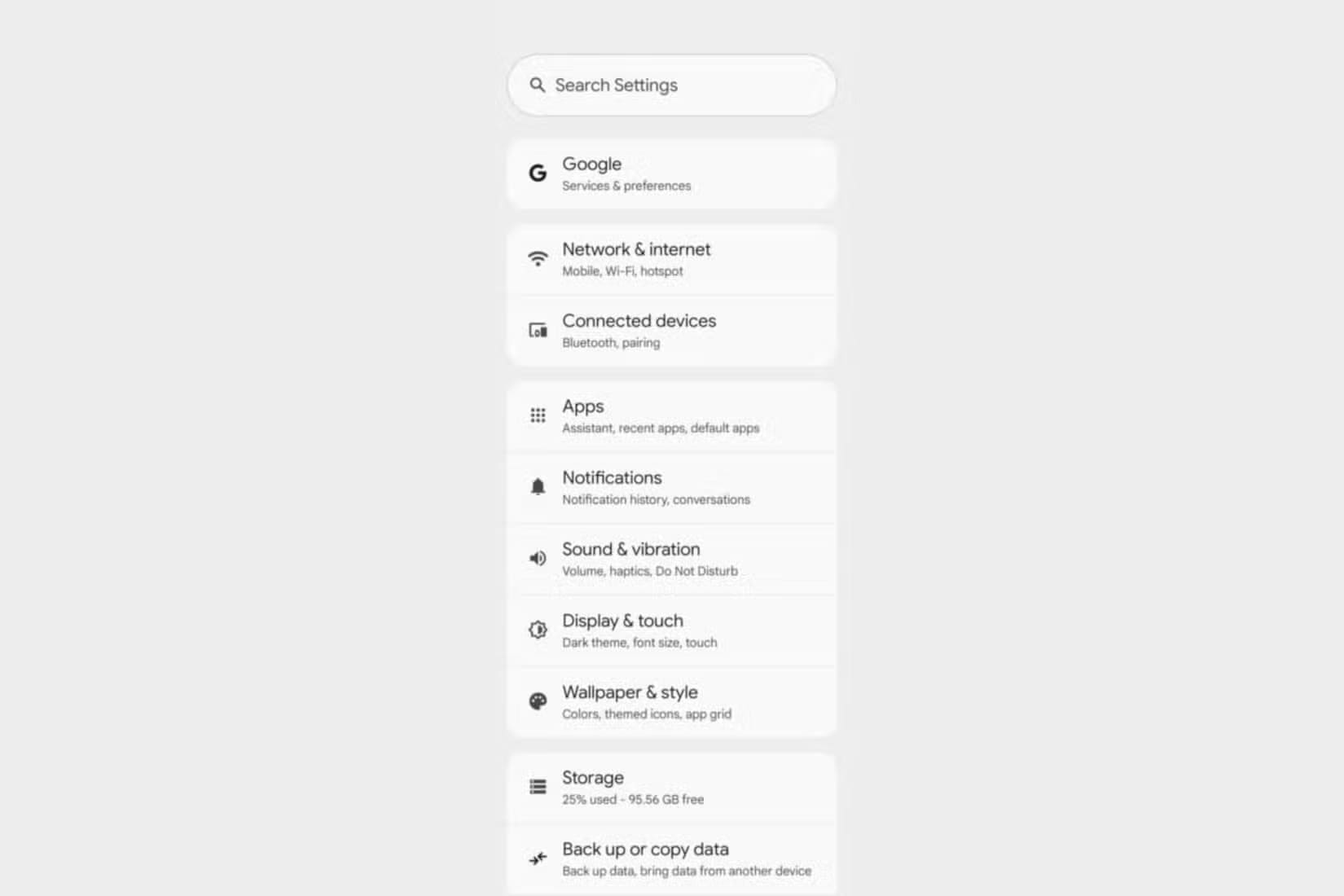 android-new-settings-layout أبرز الميزات المنتظرة في تحديث Android 16 القادم