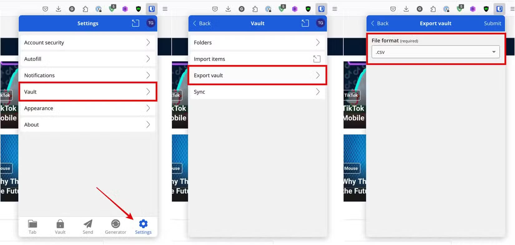 bitwarden-password-export-process خطوات نقل كلمات المرور من التطبيقات الأخرى إلى Apple بشكل آمن