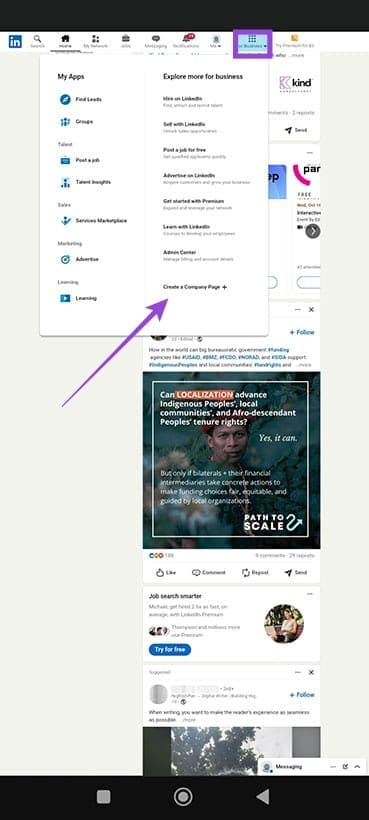how-to-create-a-linkedin-company-page-on-mobile-1 خطوات بسيطة لإنشاء صفحة شركة احترافية على LinkedIn