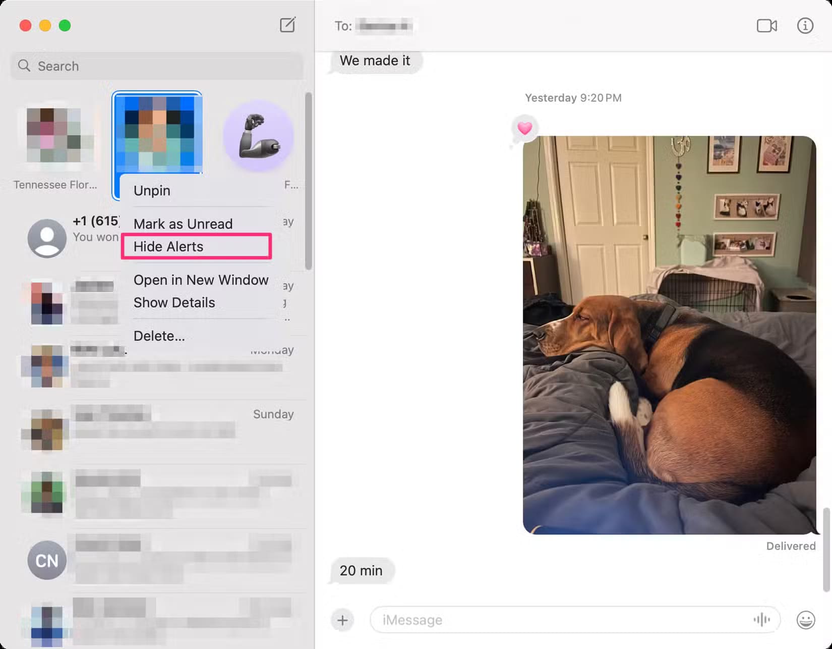 in-messages-on-macos-right-select-to-mute-threads طرق سهلة لإسكات الرسائل على أجهزة iPhone وiPad وApple Watch وMac