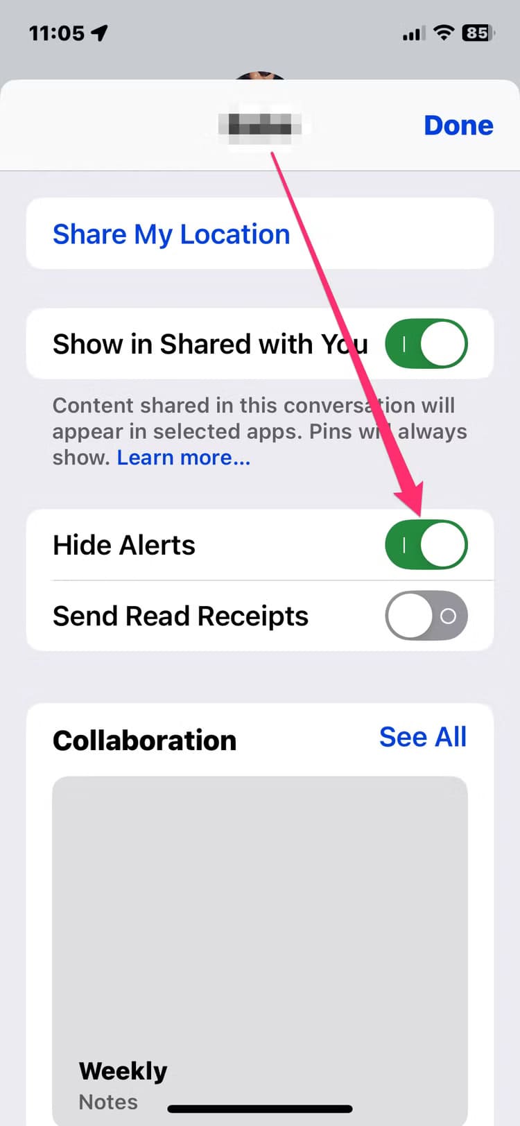 in-the-thread-s-options-select-hide-alerts طرق سهلة لإسكات الرسائل على أجهزة iPhone وiPad وApple Watch وMac