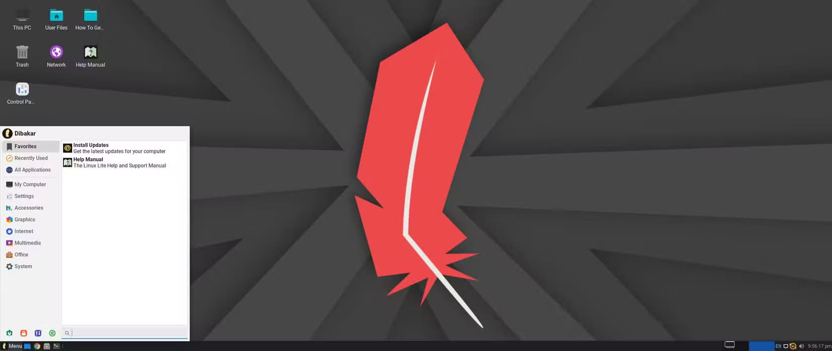 linux-lite-desktop-overview أفضل توزيعات Linux توفر تجربة مشابهة لنظام Windows
