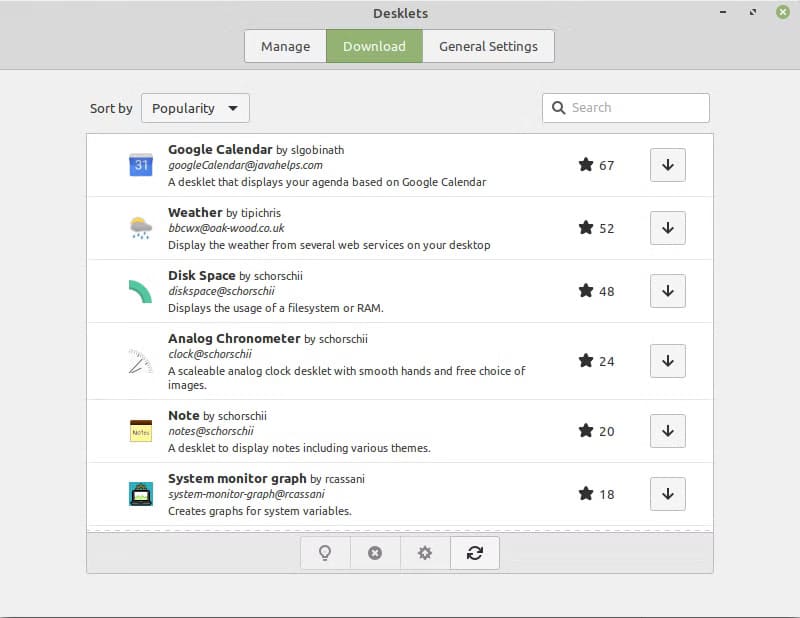 linux-mint-download-desklets ستة تغييرات تجعل سطح مكتب Linux Mint Cinnamon يتألق بلمسة خاصة
