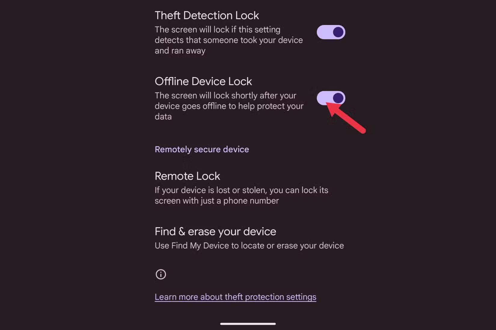 offline-device-lock-setting-step-1 تشغيل ميزة الحماية من السرقة على أجهزة Android بخطوات بسيطة