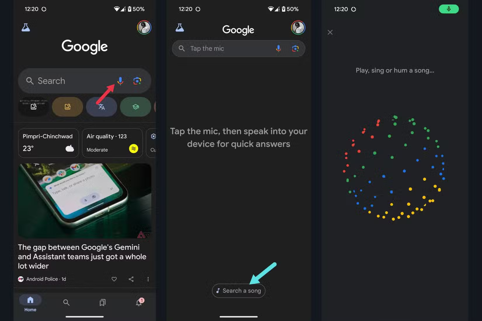 open-the-google-app-and-hum-whistle-or-sing-the-song 7 طرق لتحديد الأغاني على Android بسهولة