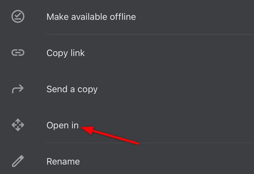 opening-file-with-third-party-option-in-drive-iphone-app طرق سهلة للتعاون في مستندات Google Drive من هاتفك