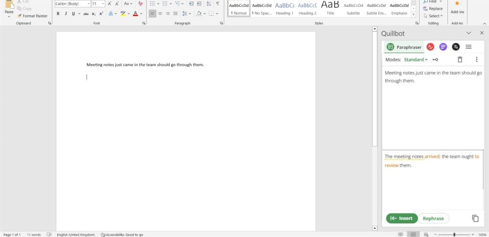 quillbot أفضل 5 أدوات الذكاء الاصطناعي لبرنامج Microsoft Word في 2025