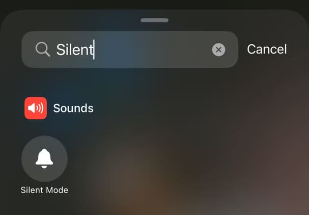 searching-for-silent-toggle-in-ios-18-control-center إرشادات سريعة لإلغاء الوضع الصامت على iPhone بسهولة