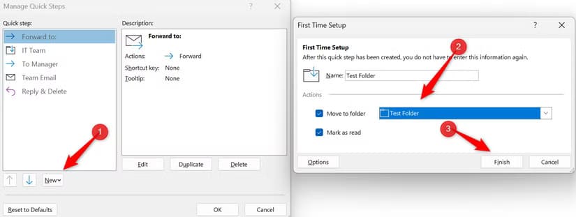 setting-up-a-custom-quick-step-in-outlook أفضل الطرق لتنظيم صندوق الوارد في Outlook لتحقيق كفاءة أعلى