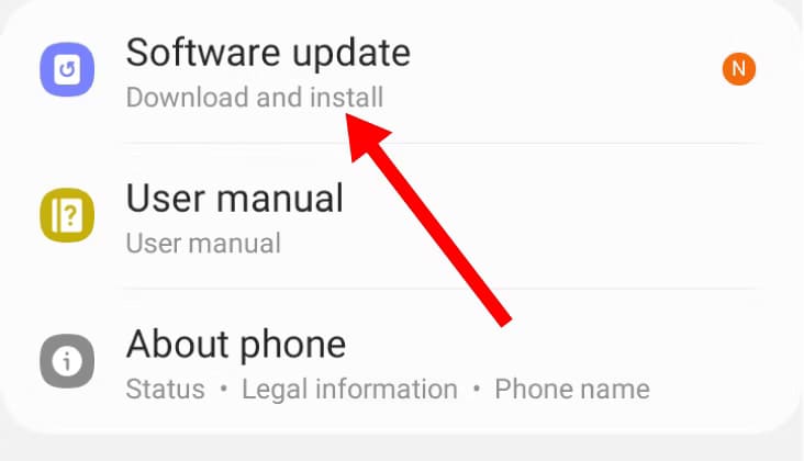 software-update-in-settings حلول فعّالة لمشكلة وميض الشاشة على هواتف Android