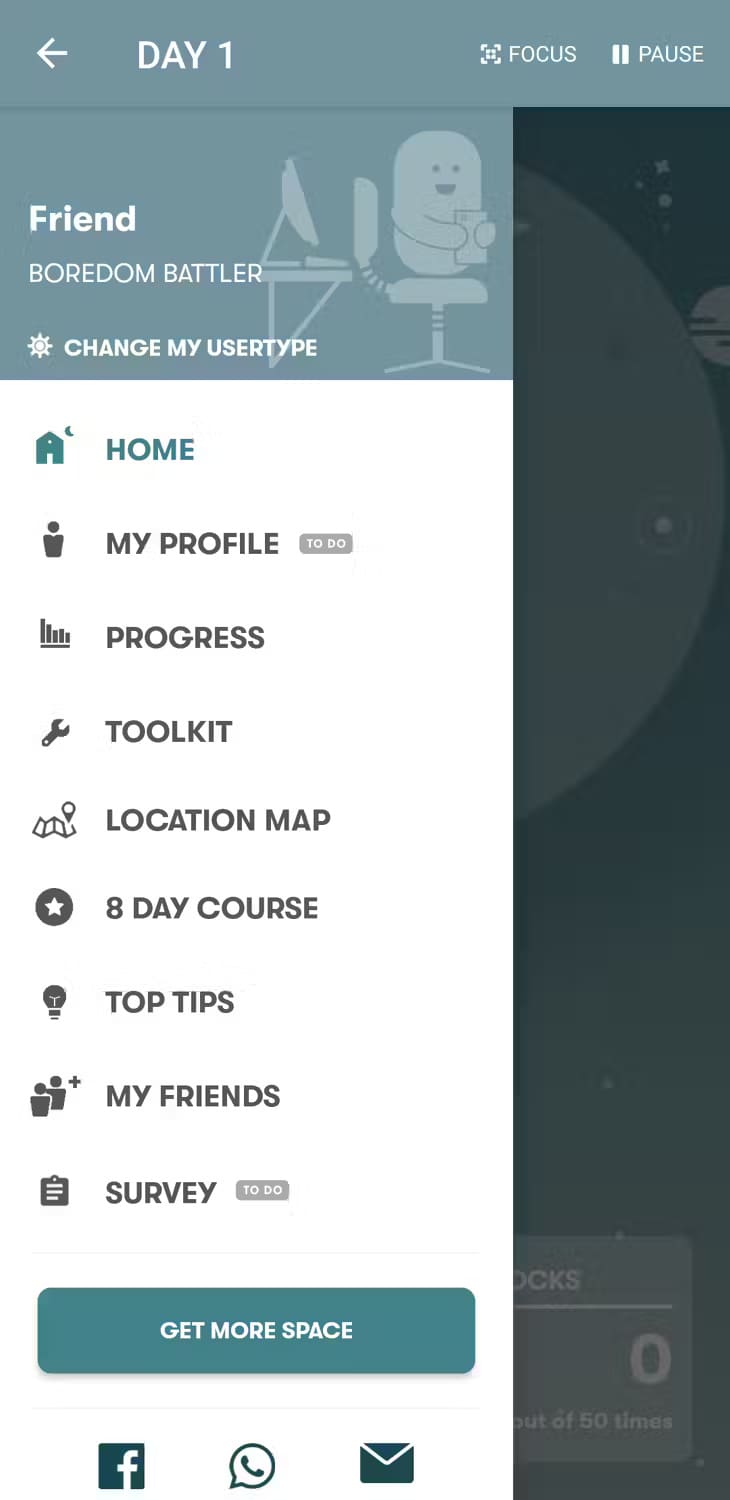 space-app-screen-2 تطبيقات أندرويد الضرورية لدعم رحلة التخلص من السموم الرقمية
