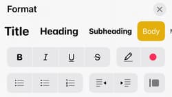 the-format-menu-in-the-notes-app-on-iphone أبرز الميزات الجديدة في تطبيق Notes على iOS 18