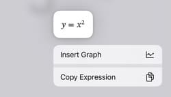 the-insert-graph-option-in-the-notes-app-on-iphone أبرز الميزات الجديدة في تطبيق Notes على iOS 18