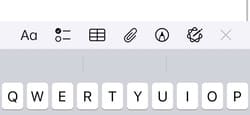 the-tool-bar-in-the-notes-app-on-iphone أبرز الميزات الجديدة في تطبيق Notes على iOS 18