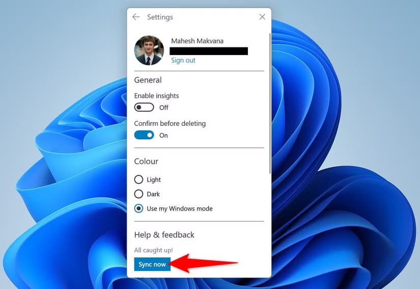 12-sync-sticky-notes كيفية إجراء نسخة احتياطية لملاحظات Sticky على Windows 11 بسهولة