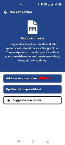 19-ifttt-add-row طرق سهلة لتبسيط المهام على Android باستخدام تطبيق IFTTT