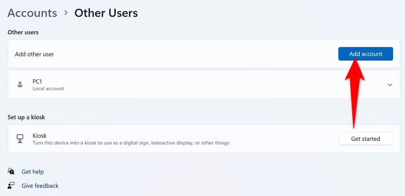 2-settings-add-account خطوات سهلة لإنشاء حساب مستخدم محلي على Windows 11