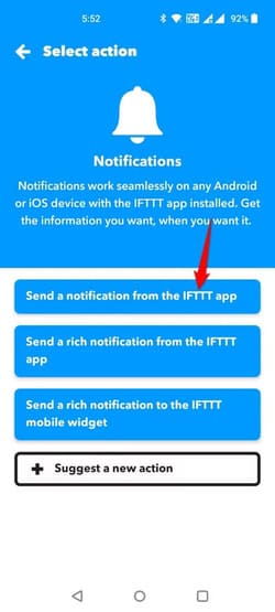23-ifttt-send-notification طرق سهلة لتبسيط المهام على Android باستخدام تطبيق IFTTT