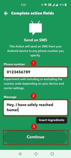 28-ifttt-message-text طرق سهلة لتبسيط المهام على Android باستخدام تطبيق IFTTT