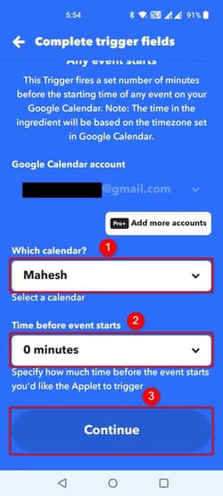 30-ifttt-choose-calendar طرق سهلة لتبسيط المهام على Android باستخدام تطبيق IFTTT