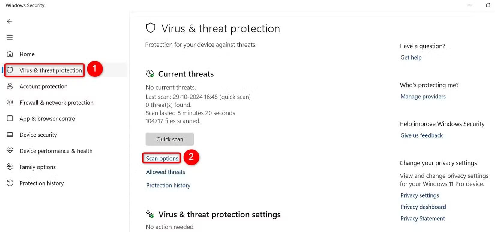 4-microsoft-defender-options حلول فعّالة لمشكلات مستكشف الملفات على Windows 11