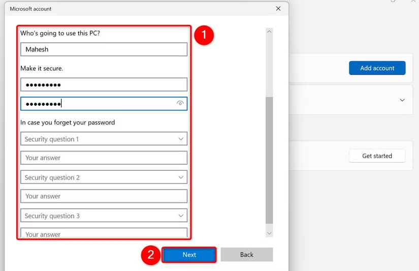 4-settings-enter-account-details خطوات سهلة لإنشاء حساب مستخدم محلي على Windows 11