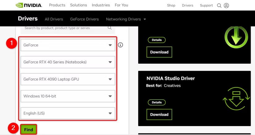 4-update-nvidia-drivers كيفية إصلاح مشكلة تجميد نظام Windows 11 عند بدء التشغيل