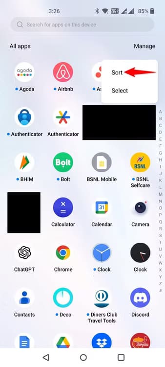 5-sort-app-drawer طرق بسيطة لتنظيم التطبيقات على هاتفك الأندرويد بسهولة
