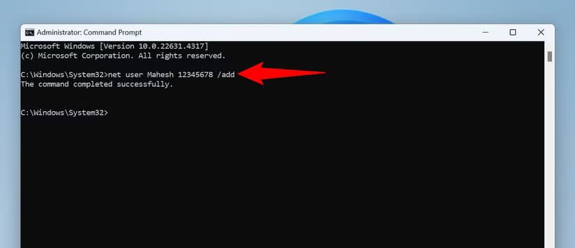 6-cmd-add-account خطوات سهلة لإنشاء حساب مستخدم محلي على Windows 11