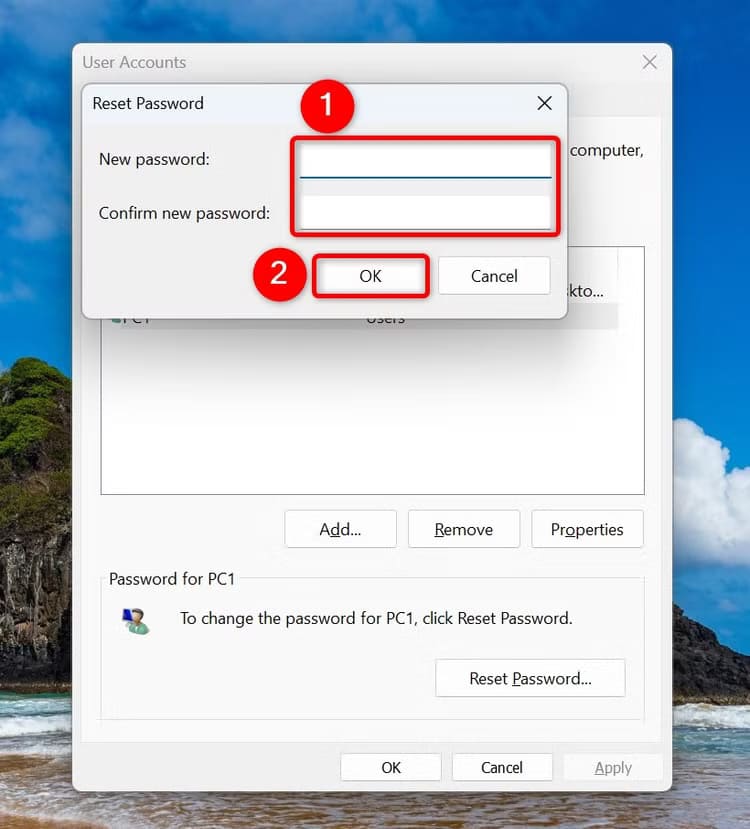 6-netplwiz-set-new-password طرق سهلة لتحديث كلمة مرور حسابك على Windows 11