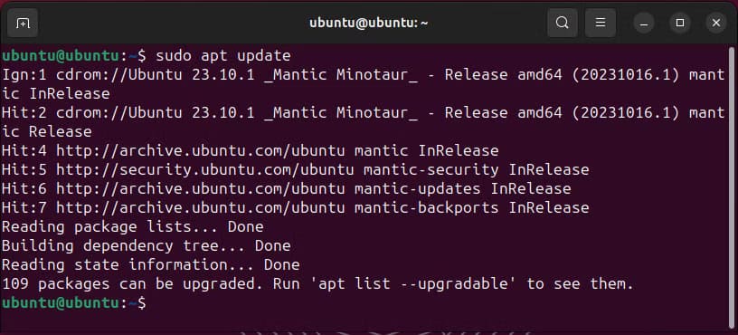 6-sudo-apt-update "apt و dnf و pacman الاختلافات الرئيسية بين مديري الحزم في Linux"