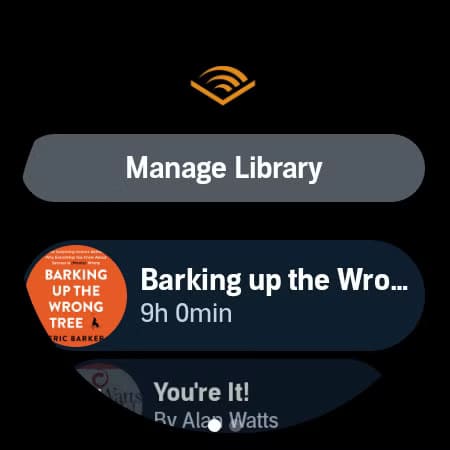 8a-audible-library-in-watch-app أفضل التطبيقات لتحسين تجربتك مع Galaxy Watch وزيادة استفادتك منها