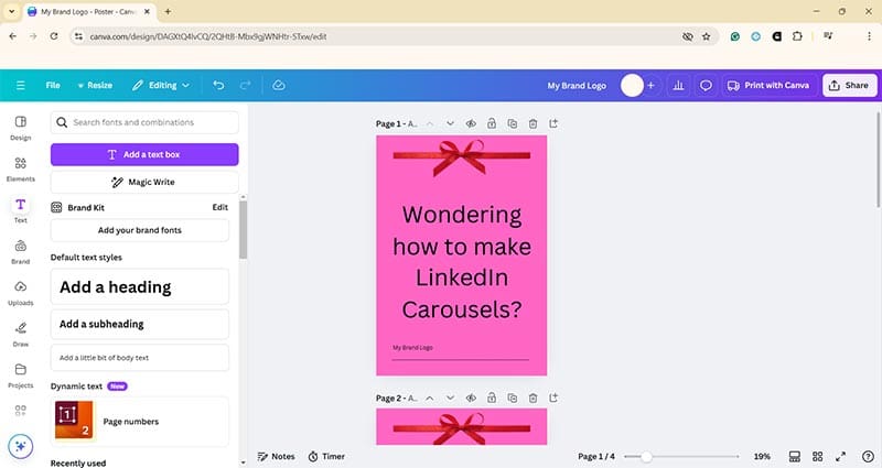 Creating-Carousels-in-LinkedIn-Posts-4 كيفية نشر إعلانات دوارة على LinkedIn باستخدام الحل الذكي لتعزيز الوصول