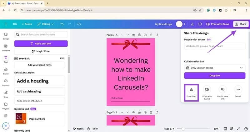 Creating-Carousels-in-LinkedIn-Posts-5 كيفية نشر إعلانات دوارة على LinkedIn باستخدام الحل الذكي لتعزيز الوصول