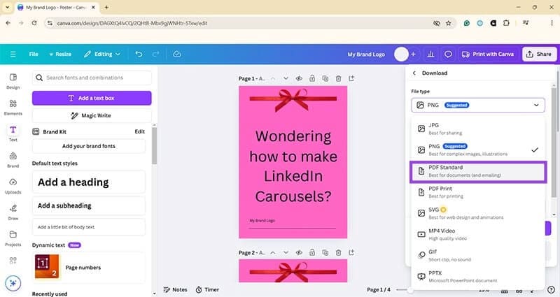Creating-Carousels-in-LinkedIn-Posts-6 كيفية نشر إعلانات دوارة على LinkedIn باستخدام الحل الذكي لتعزيز الوصول
