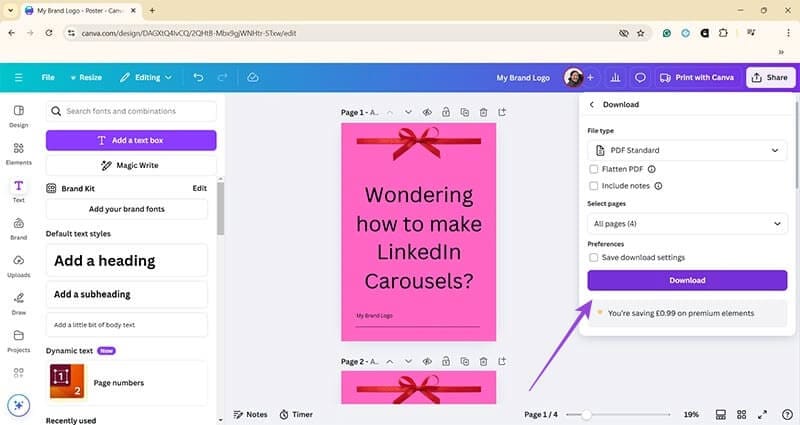 Creating-Carousels-in-LinkedIn-Posts-7 كيفية نشر إعلانات دوارة على LinkedIn باستخدام الحل الذكي لتعزيز الوصول