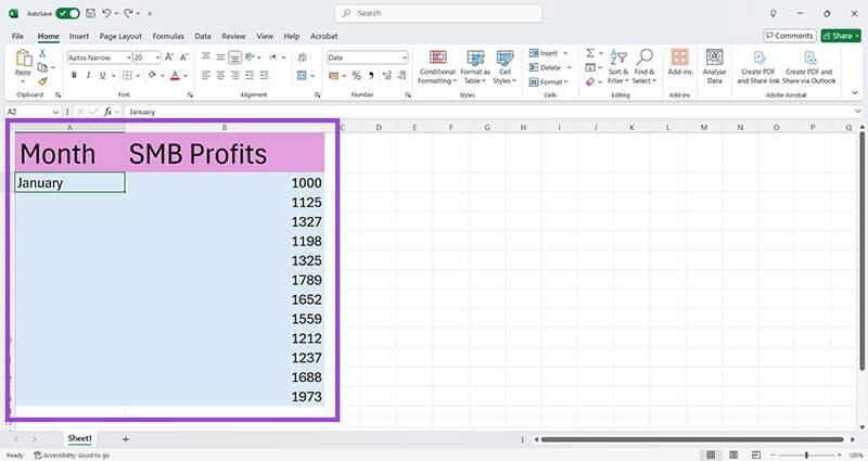 Formatting-Tricks-in-Excel-1-Using-the-Fill-Handle-1 ثلاث طرق لتنسيق بياناتك بكفاءة في Microsoft Excel