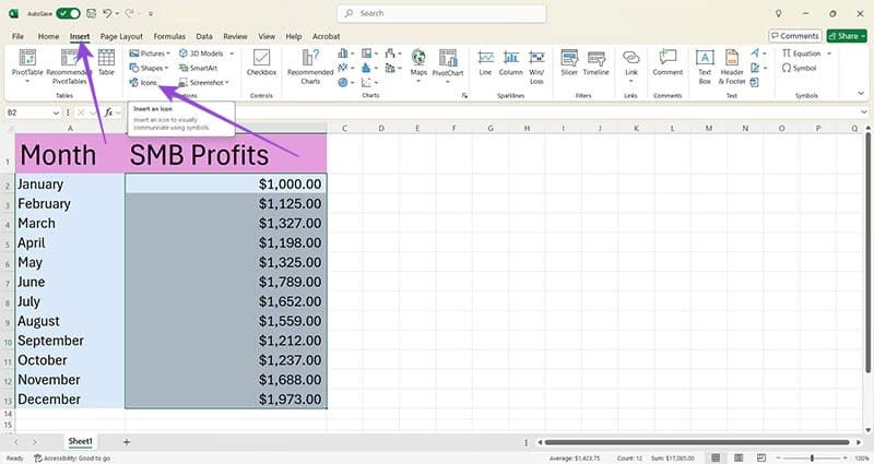 Formatting-Tricks-in-Excel-3-Adding-Graphics-to-Data-1 ثلاث طرق لتنسيق بياناتك بكفاءة في Microsoft Excel