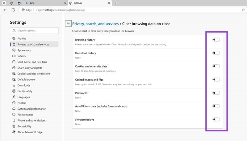 How-to-Set-Microsoft-Edge-to-Automatically-Clear-Browser-Cookies-3 طريقة إعداد متصفح Microsoft Edge لحذف ملفات تعريف الارتباط تلقائيًا