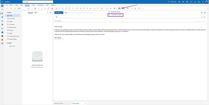 How-to-Use-Copilot-in-Outlook-for-Coaching-1 كيفية تحسين تجربتك في Outlook باستخدام Copilot