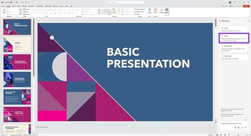 How-to-Use-Copilot-to-Generate-Presentations-with-Templates-2 كيفية الاستفادة من Copilot في PowerPoint لتحسين عروضك التقديمية