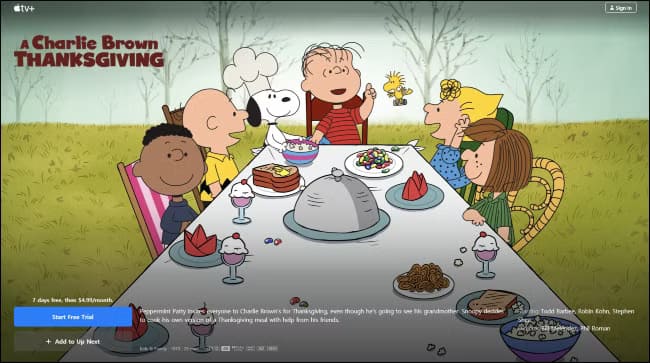 a-charlie-brown-thanksgiving-apple-tv طرق مجانية لمشاهدة فيلم A Charlie Brown Thanksgiving في 2025