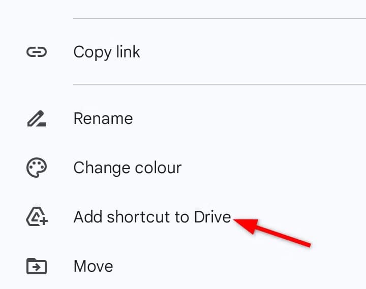 adding-shortcut-to-specified-location-within-the-android-drive-app ميزات مفيدة في Google Drive على Android لاستخدام أكثر إنتاجية