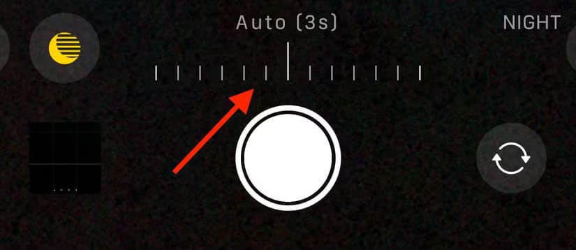 adjust-exposure-time-in-night-mode-in-camera-app-on-iphone طريقة التقاط صور بتعرض طويل على iPhone بخطوات بسيطة