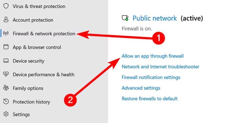 allow-app-firewall-windows-secuirty طريقة بسيطة للتحقق إذا كان جدار حماية Windows يحظر تطبيقك