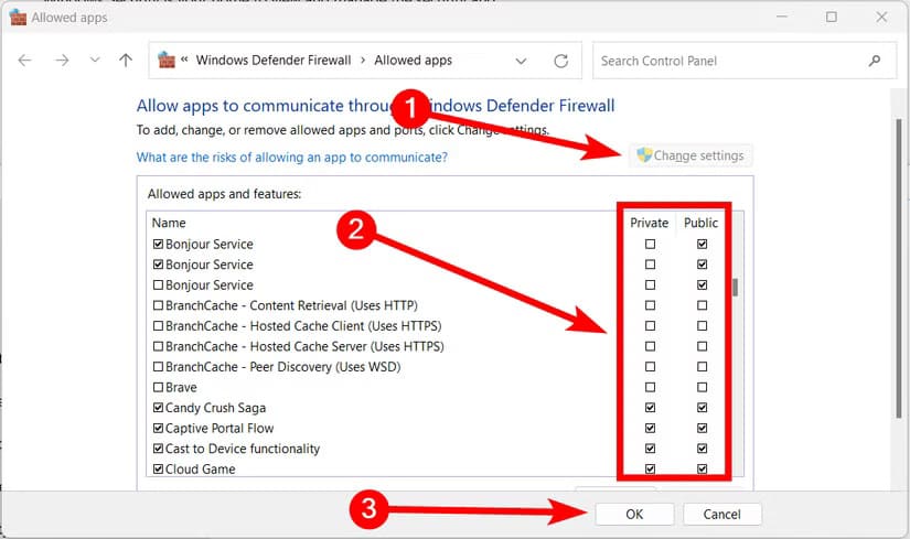 allowed-apps-window-control-panel-windows طريقة بسيطة للتحقق إذا كان جدار حماية Windows يحظر تطبيقك