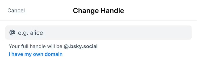 bluesky-change-handle-popup طريقة ربط حساب Bluesky بنطاقك الخاص بخطوات بسيطة