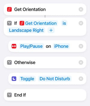 completed-orientation-shortcut-in-the-shortcuts-app-on-iphone تخصيص أزرار iPhone حسب اتجاه الجهاز خطوة بخطوة