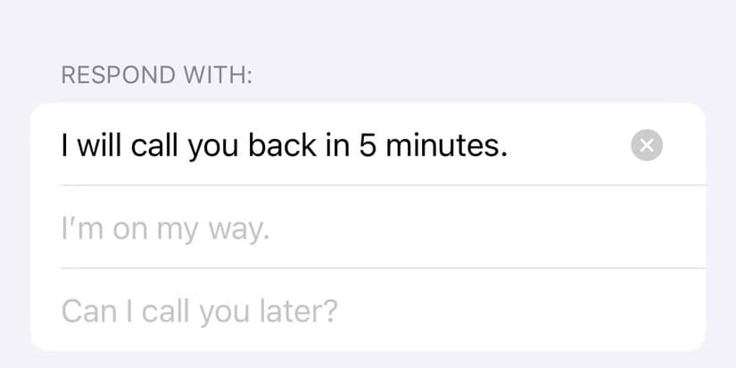 customize-respond-with-text-message-iphone كيفية تخصيص رسائل الرد التلقائي على المكالمات في iPhone
